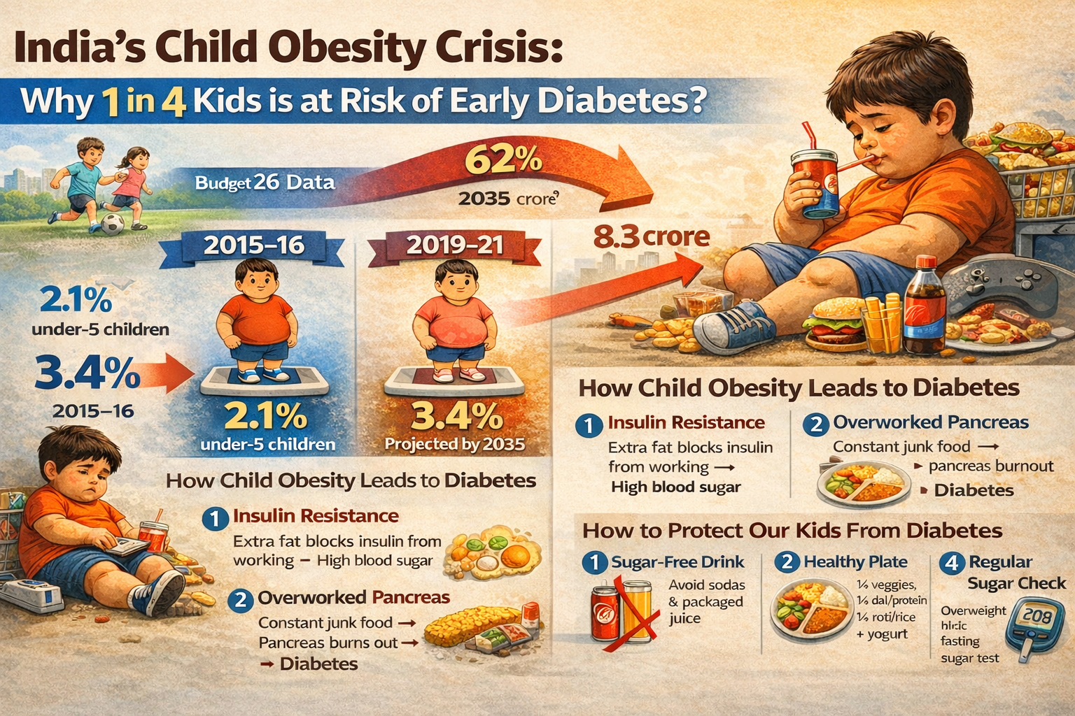 Stop Child Obesity in India: 5 Proven Ways to Prevent Diabetes