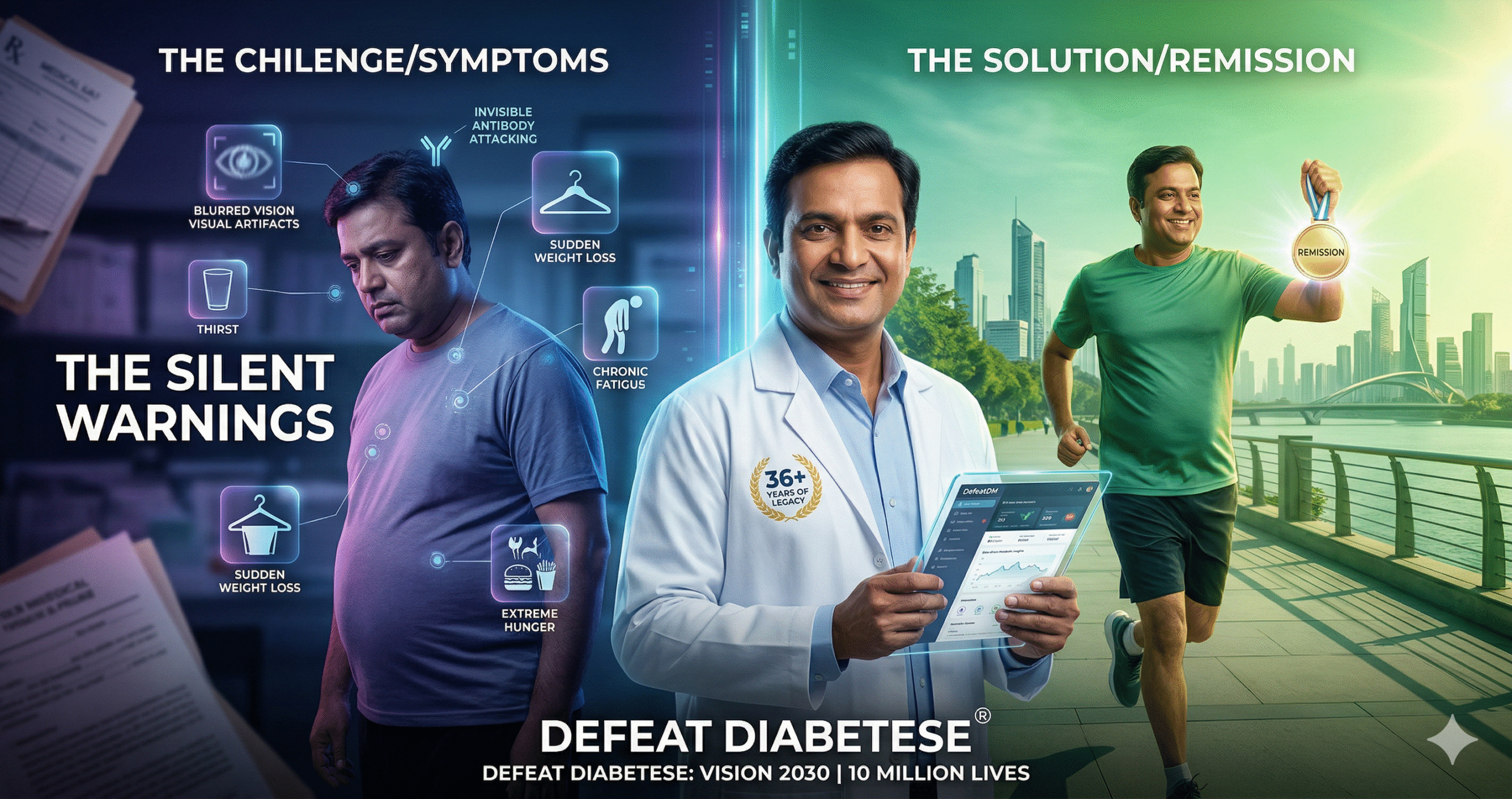 Recognize the symptoms of diabetes early to start your Type 2 diabetes reversal journey with the 36-year legacy of Dr. Prakash Kurmi.